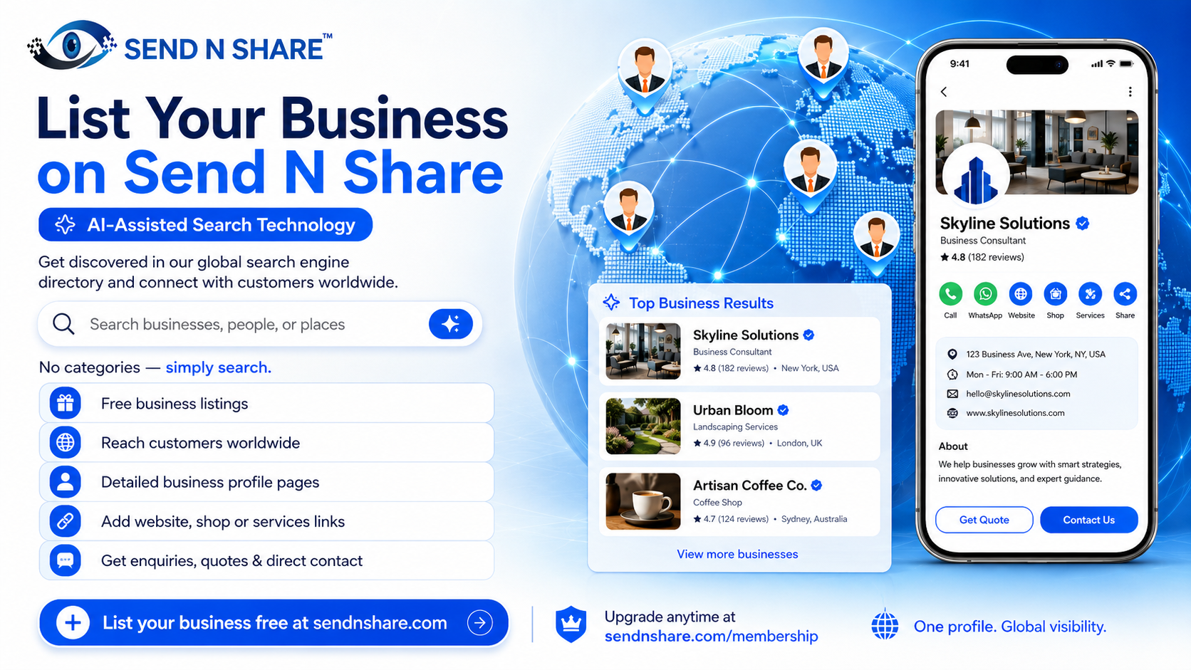 Send N Share connecting people worldwide with AI search technology